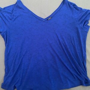 Blue V-Neck Women's Top